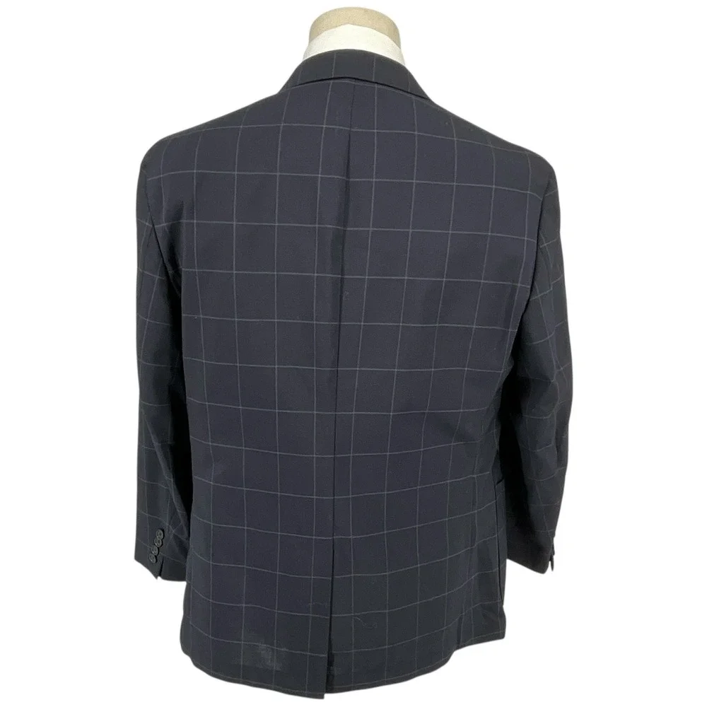 Banana Republic Mens 44R Slim Performance Smart Weight Wool Navy Blazer‎ Jacket